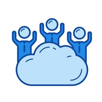 Cloud access line icon. Stock Illustration