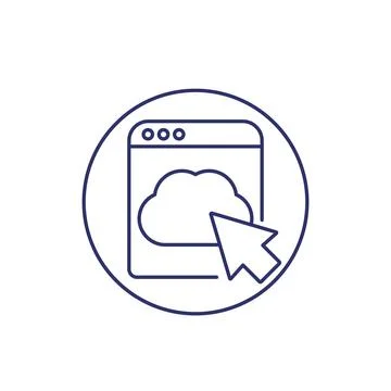 Cloud access line icon on white イラスト素材
