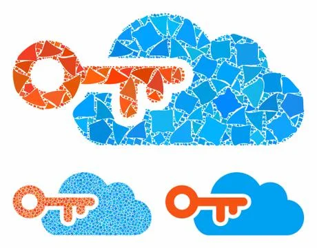 Cloud access Mosaic Icon of Rough Elements Illustrazione stock