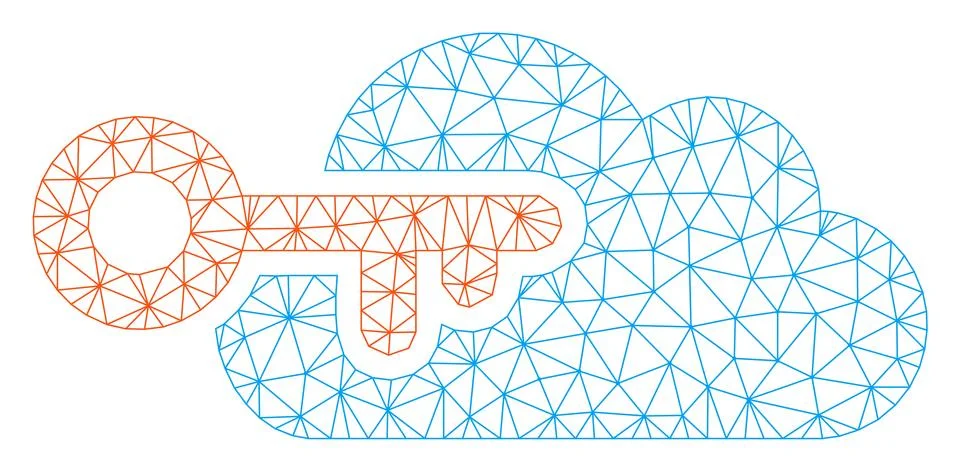 Cloud Access Polygonal Frame Vector Mesh Illustration Stock Illustration