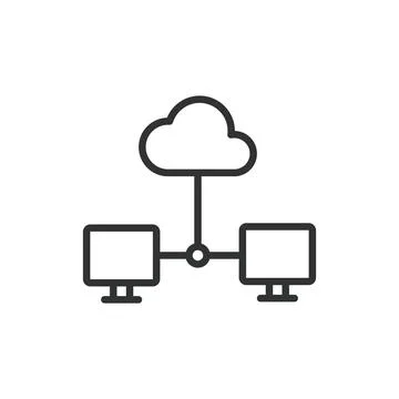 Cloud administration, icon in line design. Cloud, administration, management Stock Illustration