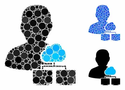 Cloud administrator Composition Icon of Circle Dots Stockillustratie