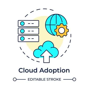 Cloud adoption multi color concept icon Illustrazione stock