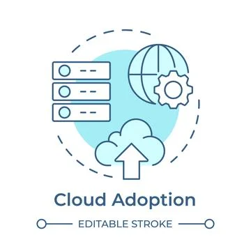 Cloud adoption soft blue concept icon Illustrazione stock
