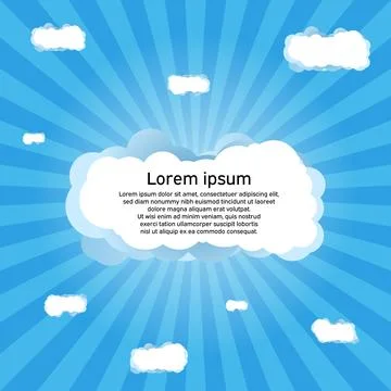 Cloud Advertising vector. Icon isolated on blue background. Illustration fo.. Illustrazione stock