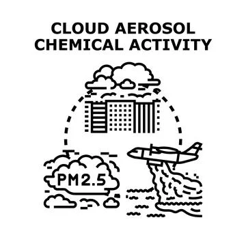 Cloud aerosol chemical activity concept vector Stock Illustration