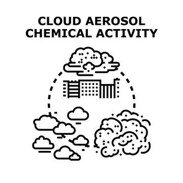 Cloud aerosol chemical activity concept vector illustration Stock Illustration