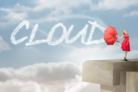 Cloud against balcony and bright sky 스톡 일러스트