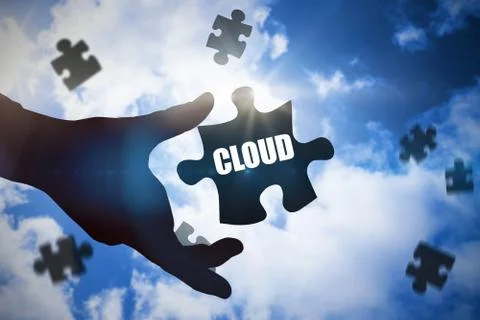 Cloud against bright blue sky with clouds 스톡 일러스트