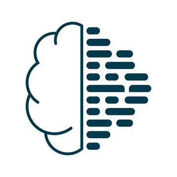 A cloud of AI brain in processing technology system for UI of wep, app, vec.. Illustrazione stock