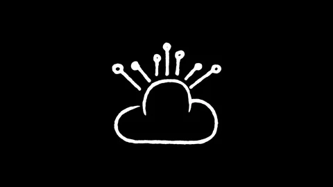 Cloud AI Computing Icon Stock Footage 345595452
