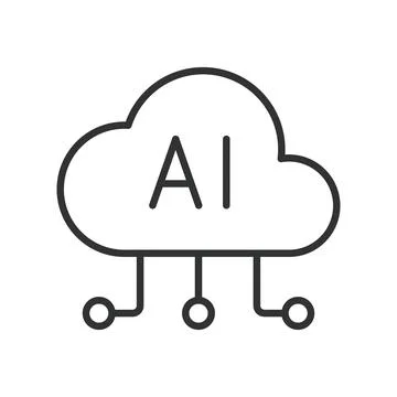 Cloud AI Developer Services, icon in line design. Cloud, AI, developer, services Illustrazione stock