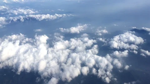 Cloud from Airplane with Mountain Alps Stock Footage