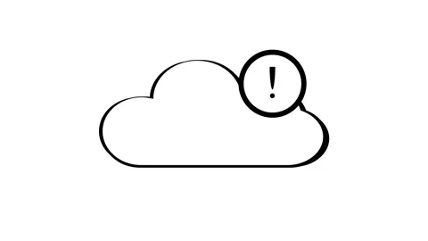 Cloud alert animation with exclamation mark. Warning cloud icon animation w.. Video stock 313422770