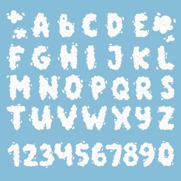 Cloud alphabet vector set Illustrazione stock
