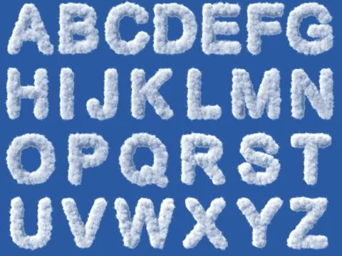 Cloud alphabet on white background Stock Illustration