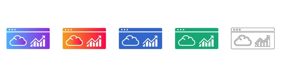 Cloud Analytics Browser Interface Set Stockillustratie