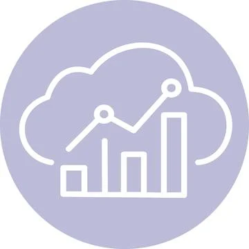 Cloud analytics business growth flat graphic Stock Illustration