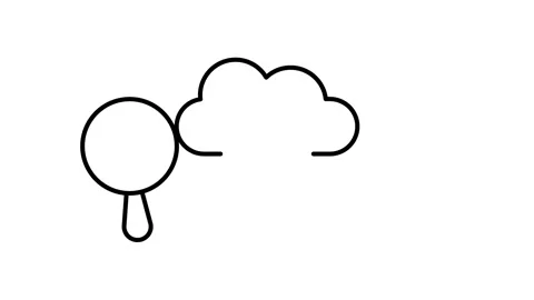 Cloud analytics concept illustrated with a magnifying glass examining data .. Stock Footage 334095206