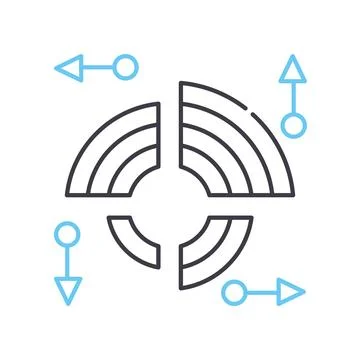 Cloud analytics line icon, outline symbol, vector illustration, concept sign Illustrazione stock