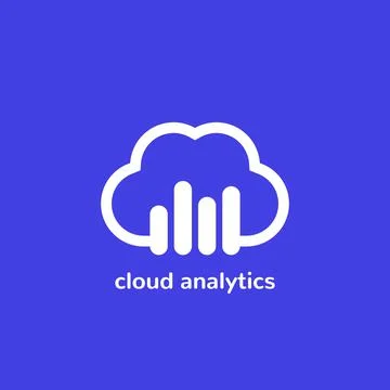 Cloud analytics vector icon or logo Stock Illustration