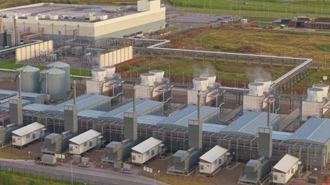 Cloud and AI server data center captured by drone, Denmark Stock Footage 318620229