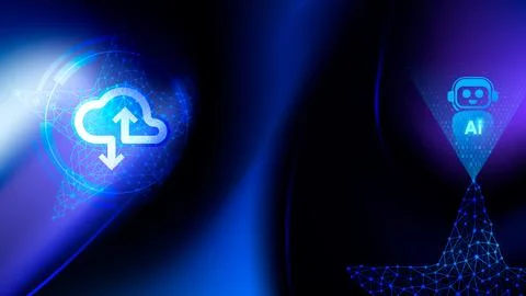 Cloud and AI Technology vector illustration Stock Illustration