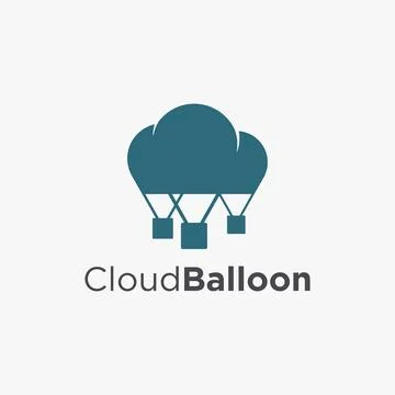 Cloud and air balloon logo icon, air journey logo icon vector template Stock Illustration