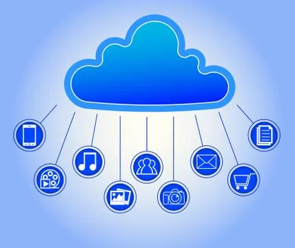 Cloud and application icons Stock Illustration