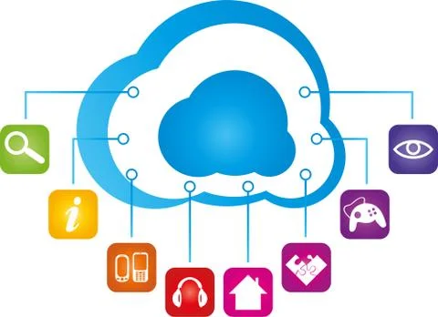 Cloud and Apps, Internet and Apps Logo Stock Illustration