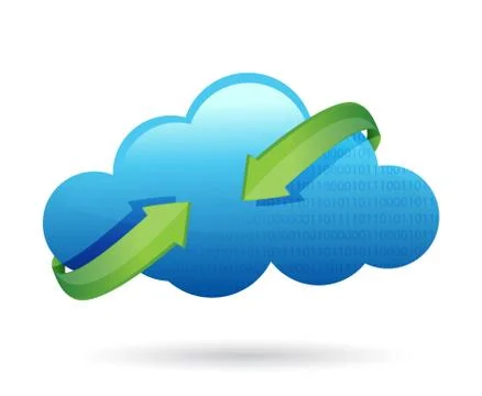 Cloud and arrow. cloud computing concept Illustrazione stock
