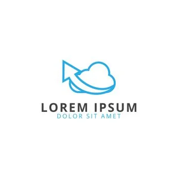 Cloud and arrow logo template Stock Illustration