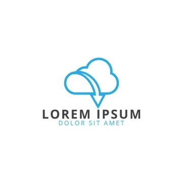 Cloud and arrow logo template Stock Illustration