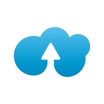 Cloud and arrow upload company logo colorful design icon Illustrazione stock