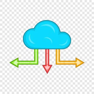 Cloud and arrows icon, cartoon style Stock Illustration