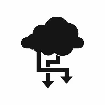 Cloud and arrows icon, simple style Stock Illustration