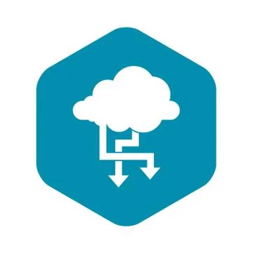 Cloud and arrows icon, simple style Illustrazione stock