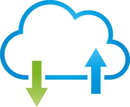 Cloud and arrows, internet and IT logo Stock Illustration