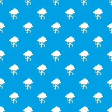 Cloud and arrows pattern seamless blue Illustrazione stock