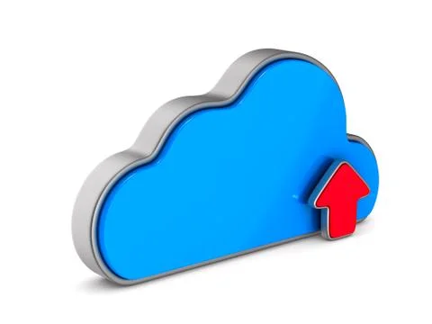 Cloud and arrows on white background. Isolated 3D illustration イラスト素材