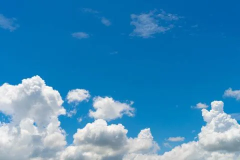 Cloud and blue sky , white fluffy nature background texture Stock Photos