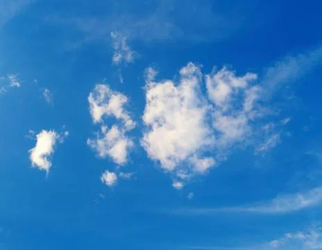 Cloud and blue sky White cloud in the blue sky background. Sunny summer da... Stock Photos