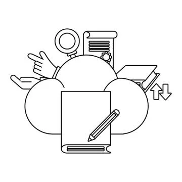 Cloud and book 스톡 일러스트