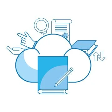 Cloud and book Illustrazione stock