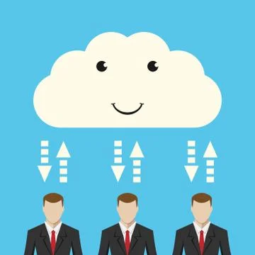 Cloud and businessmen Stock Illustration