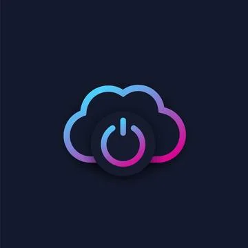 Cloud and off button, vector logo Illustrazione stock