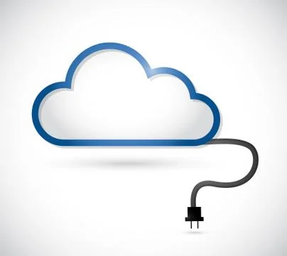 Cloud and cable connection. illustration design Stock Illustration