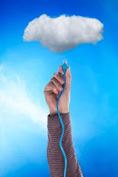 Cloud and a cable Foto stock