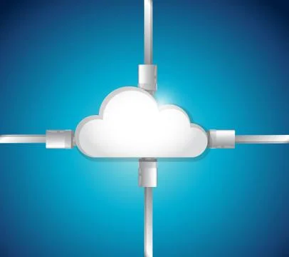 Cloud and cables connection illustration design Stock Illustration
