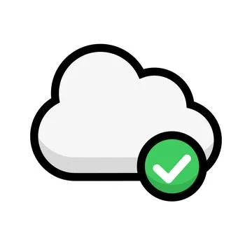 Cloud and check mark icon. Vector. Stock-Illustration